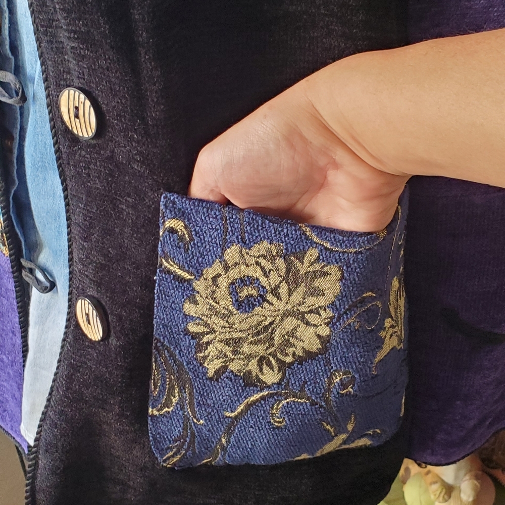 Indigo Moon Collarless Boho Jacket - image 6